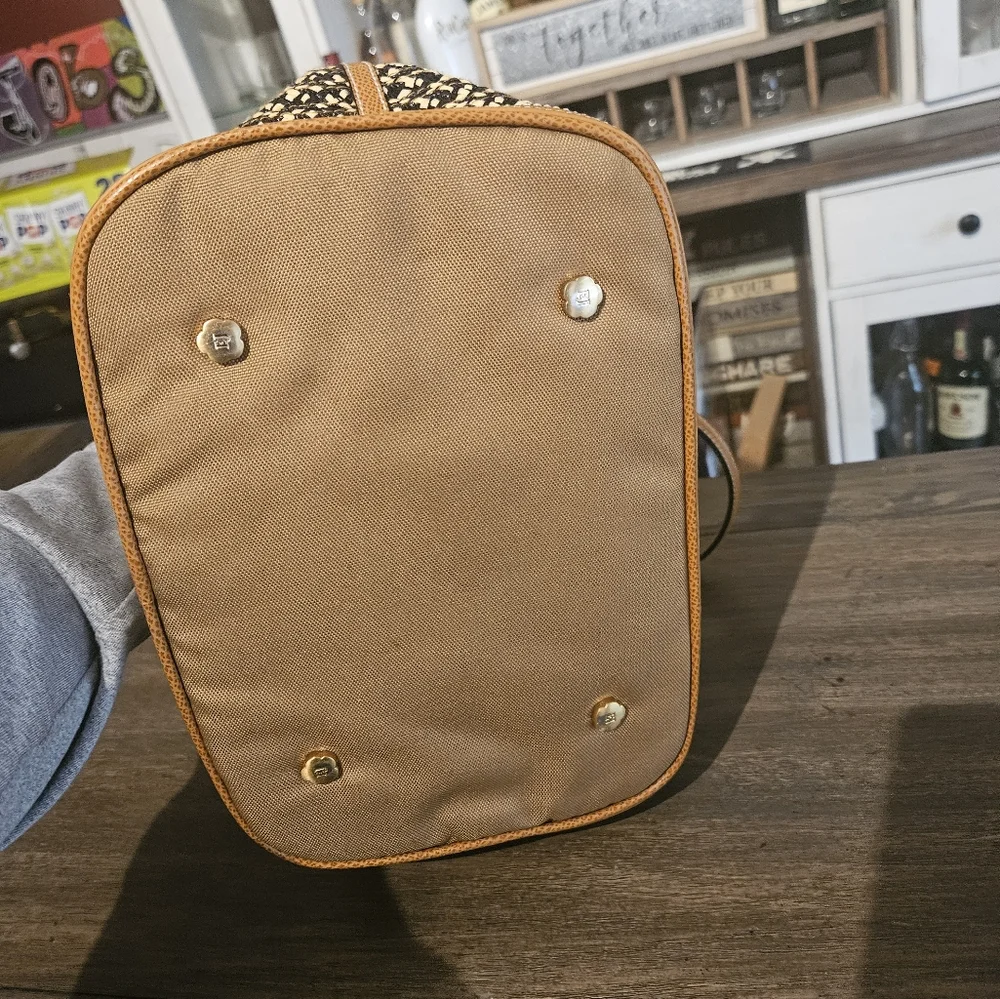 Eric Javits New York Tan and Black Woven Tote Bag - Picture 4 of 10